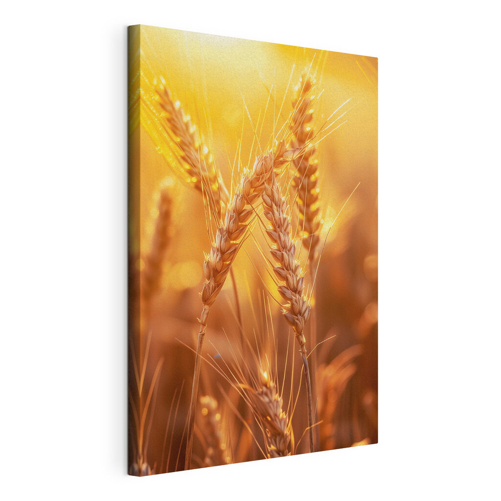 Épis sous le soleil, toile tendue et bord enveloppé