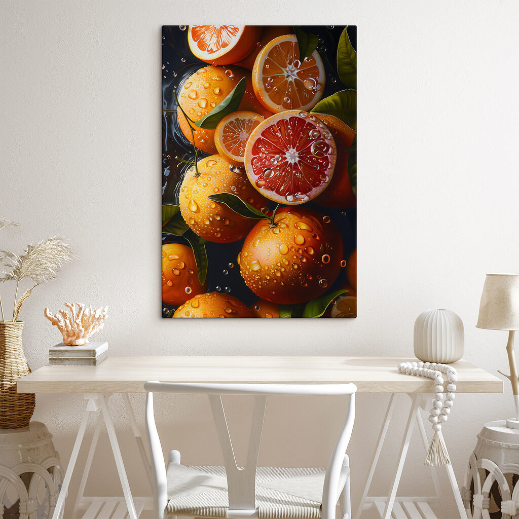 Oranges sur fond sombre — intérieur 1