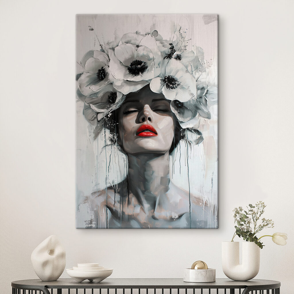 Lèvres rouges, fleurs blanches — intérieur 2