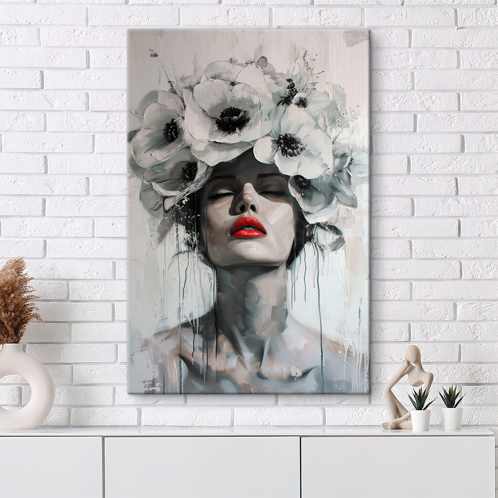 Lèvres rouges, fleurs blanches — intérieur 3