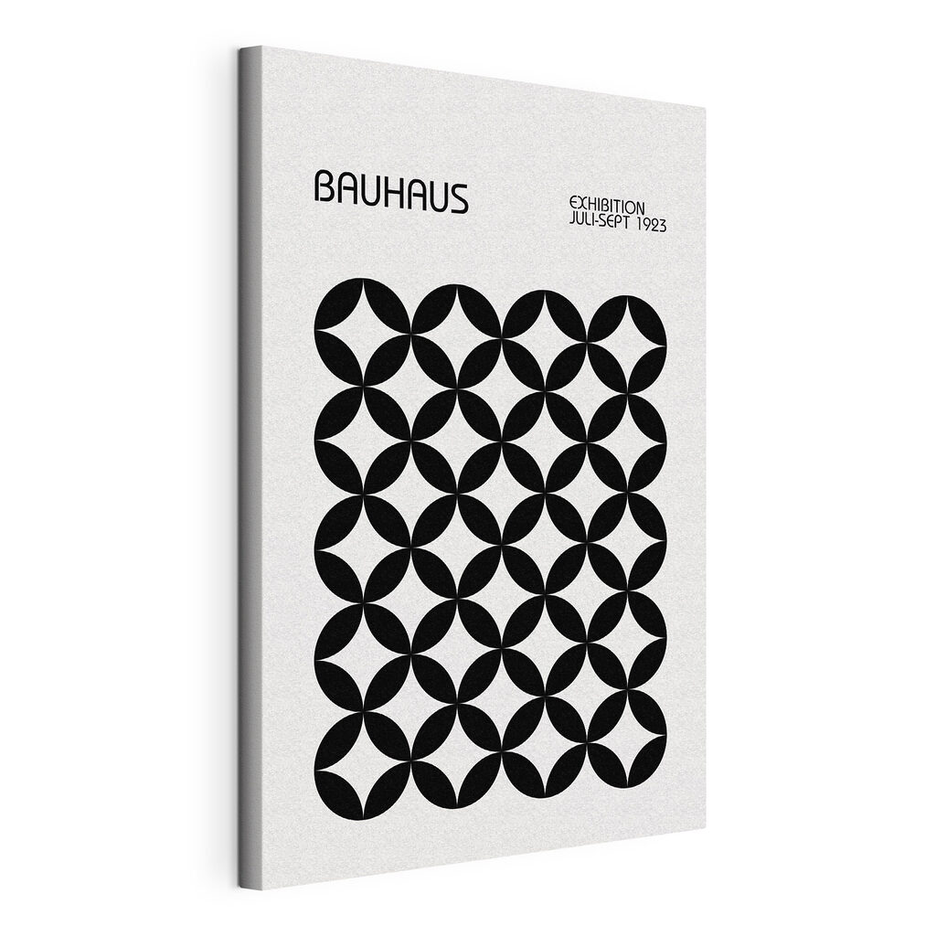 Bauhaus en fleurs noires, toile tendue et bord enveloppé