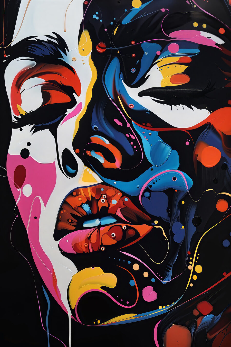 Yeux clos en couleurs — motif complet