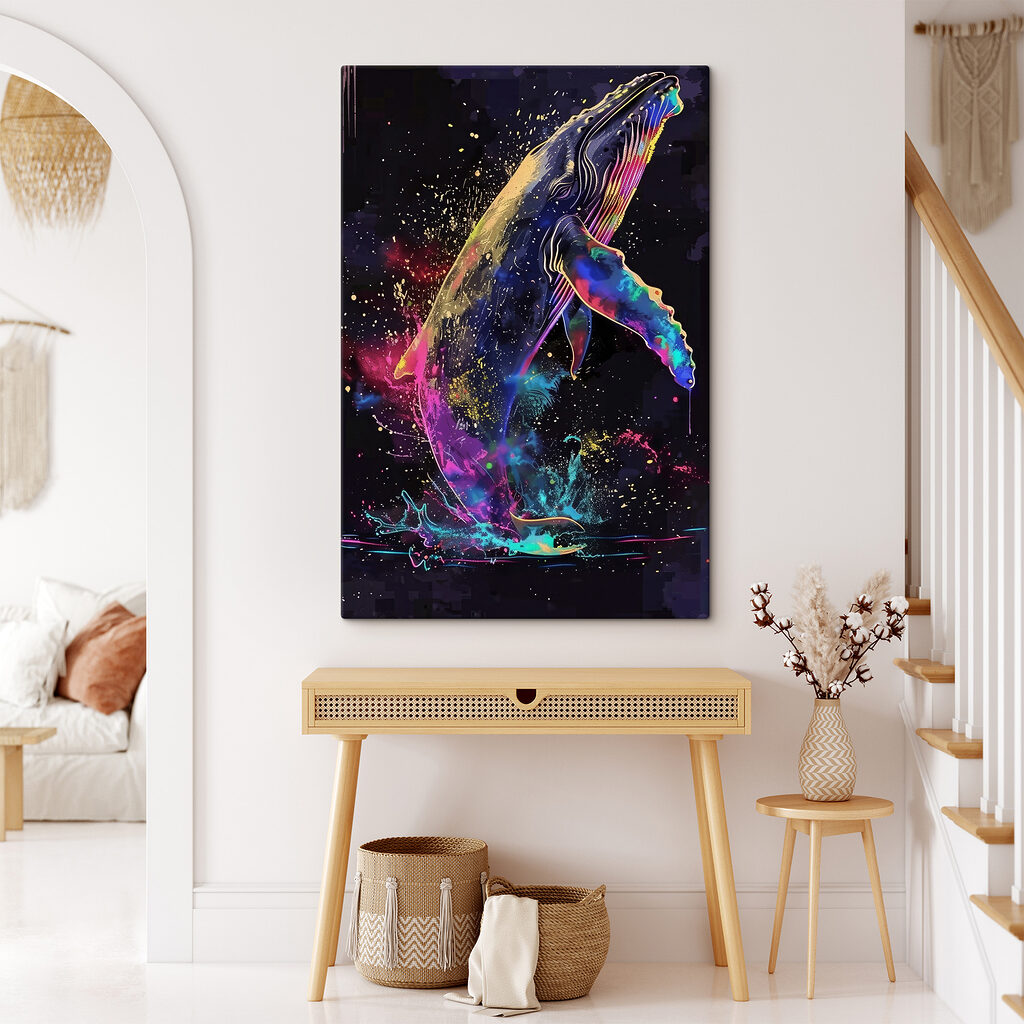 Baleine jaillissant des couleurs — intérieur 1