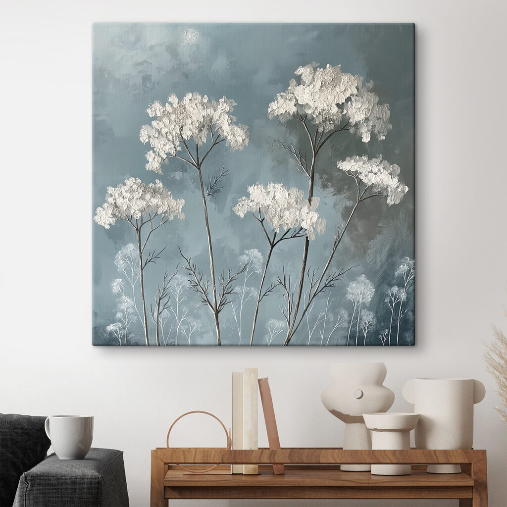Ombelles blanches sur gris — intérieur 1