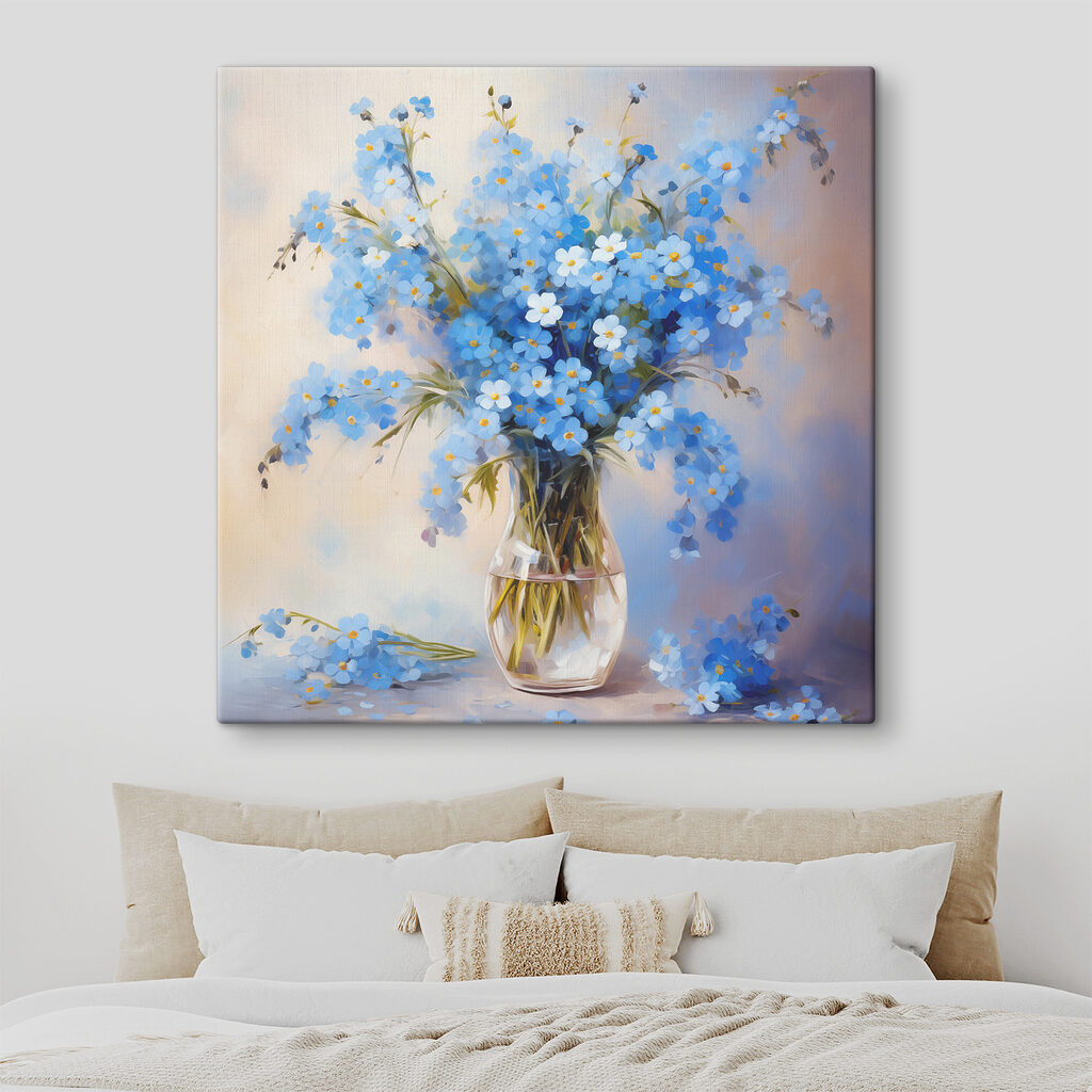 Myosotis dans un vase — intérieur 1