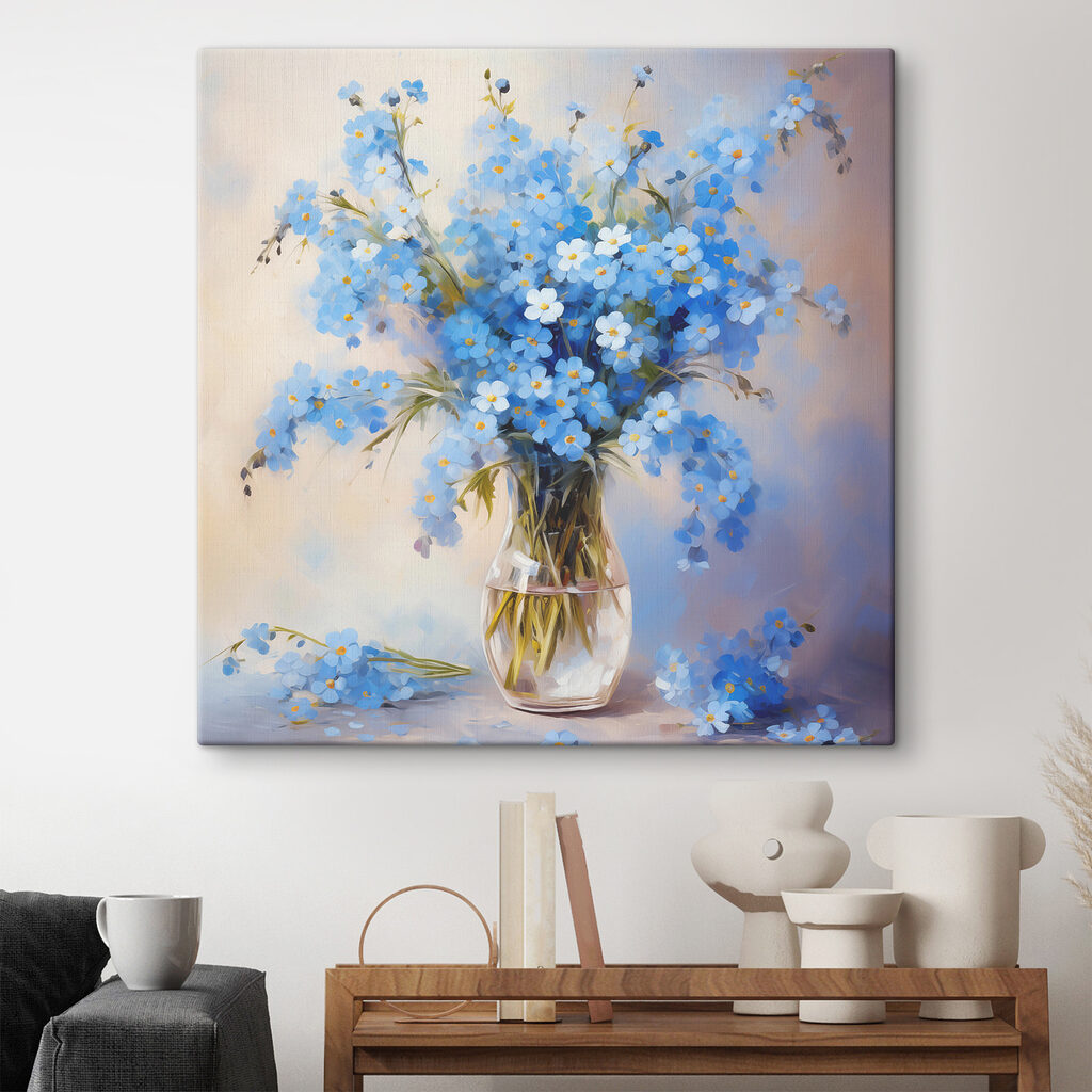 Myosotis dans un vase — intérieur 2