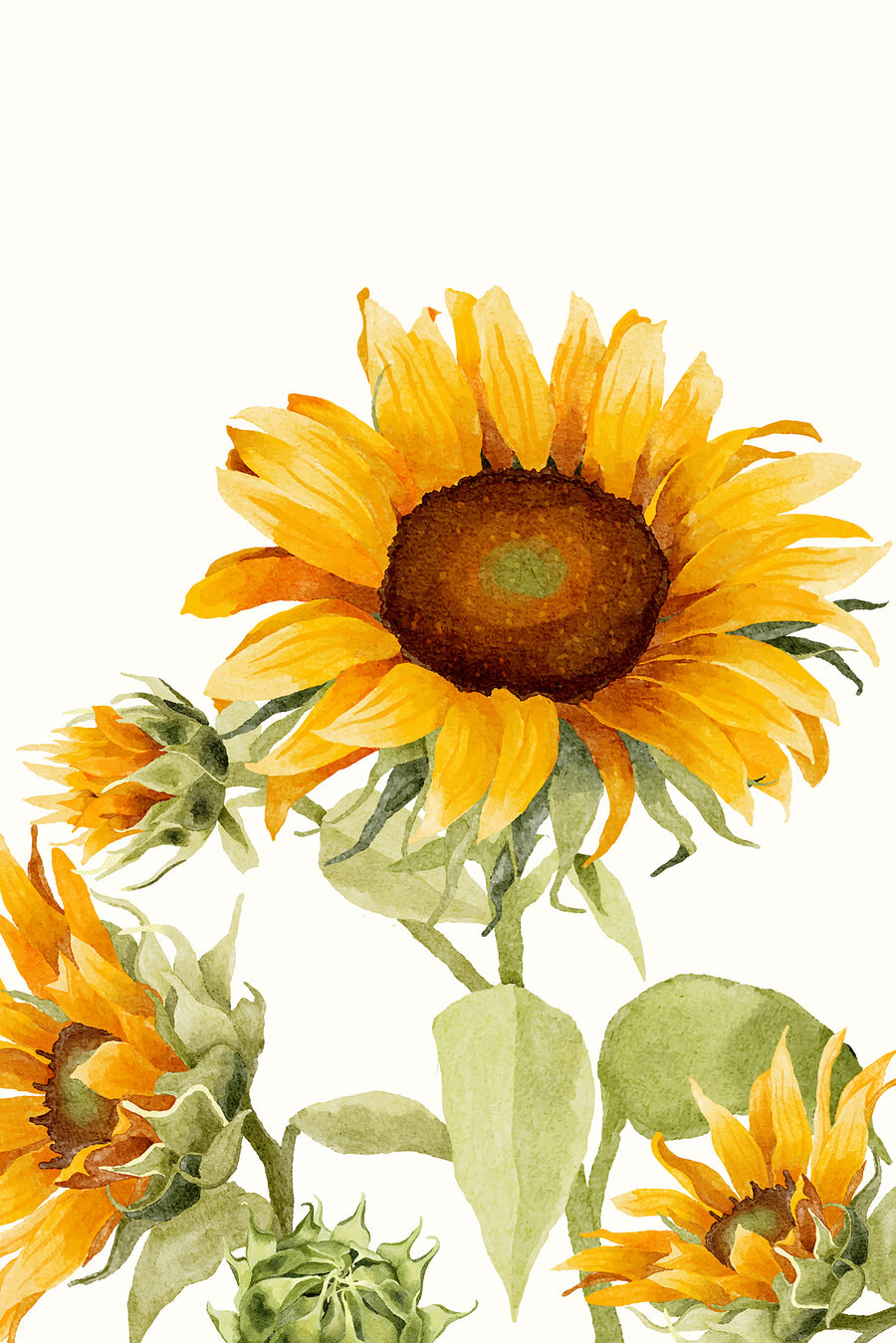 Tournesol vers le ciel — motif complet