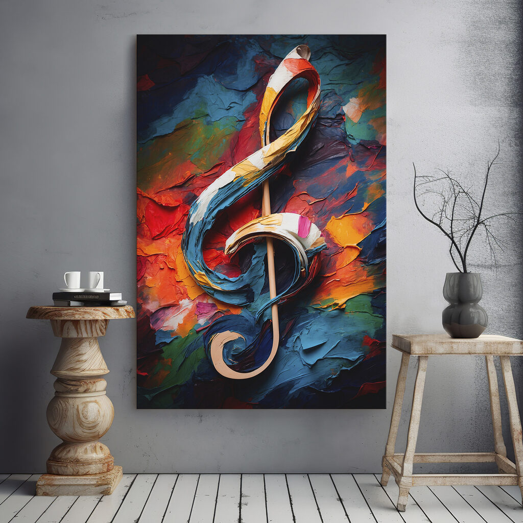 Clé de sol colorée — intérieur 1