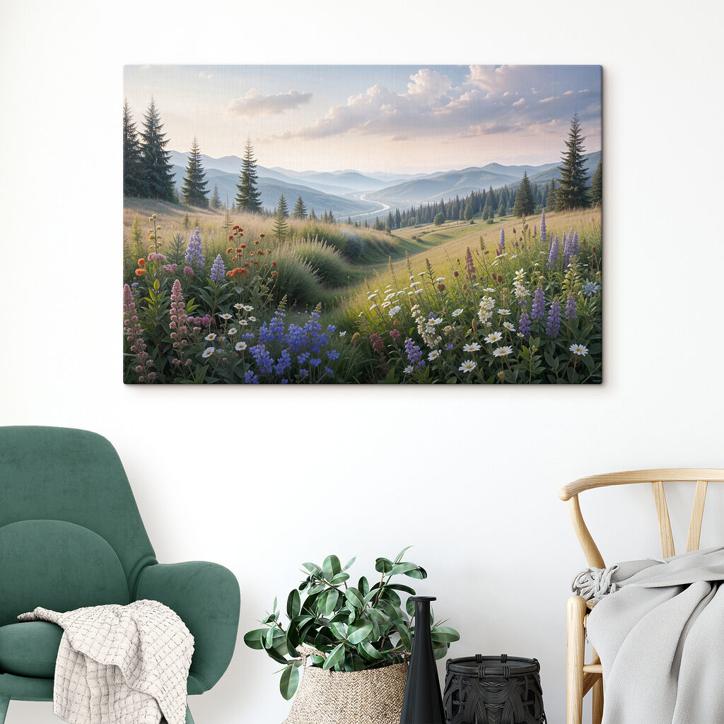 Chemin fleuri, collines vertes — intérieur 2