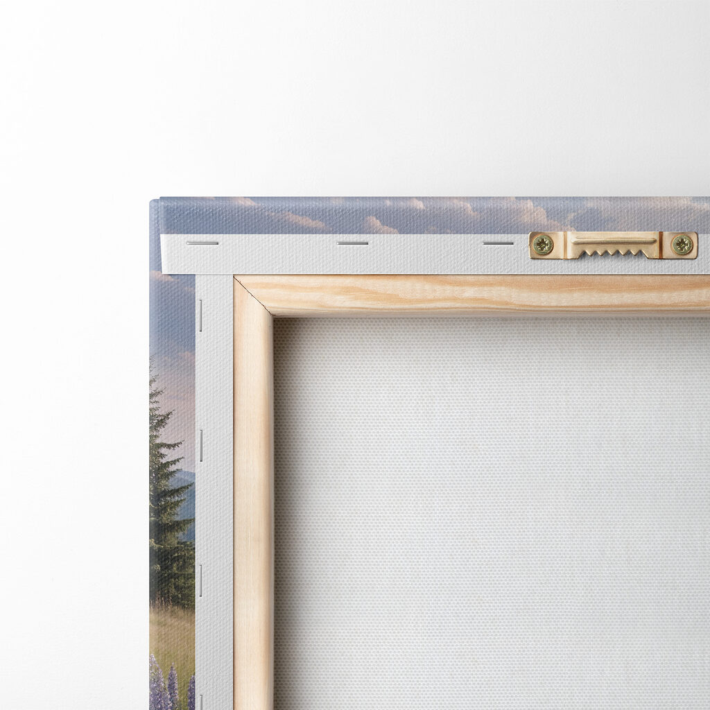 Chemin fleuri, collines vertes — dos