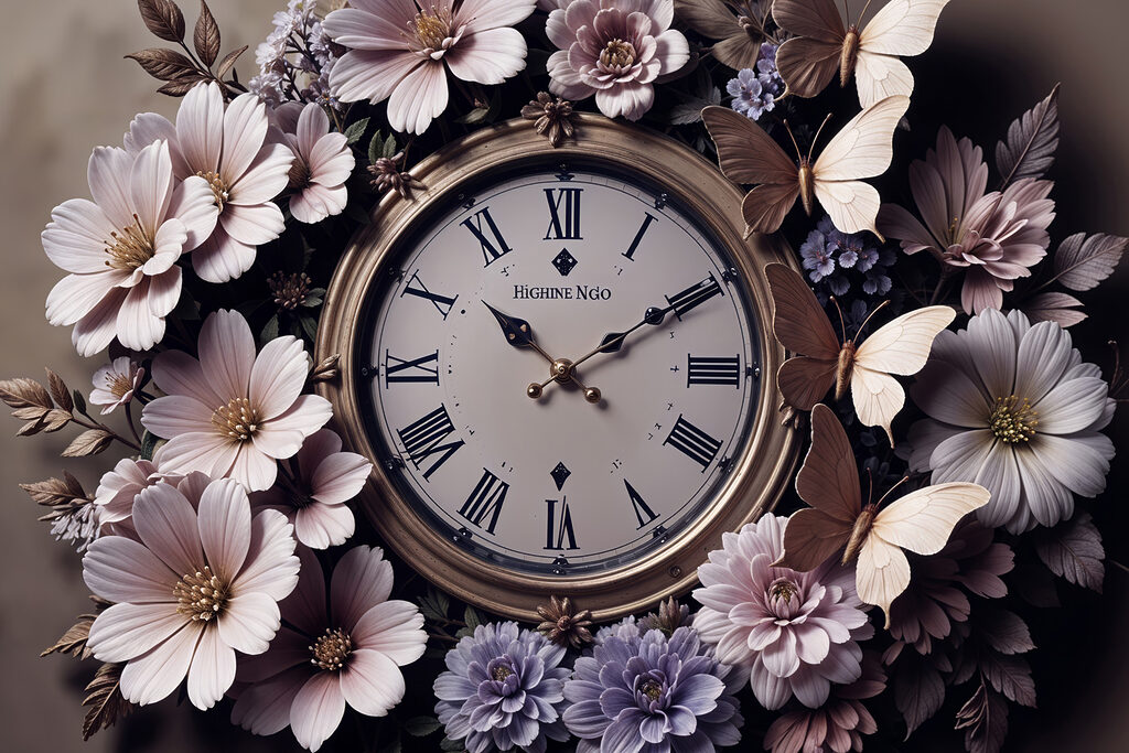 Fleurs autour du temps — motif complet