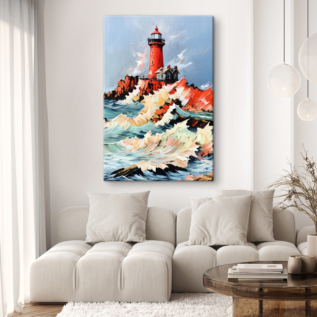 Phare rouge et ressac — intérieur 1