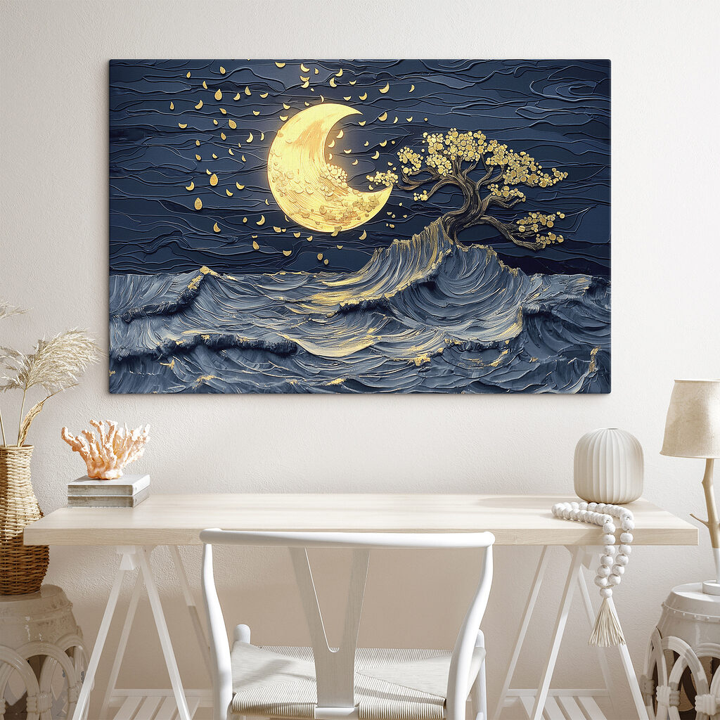 Arbre et vagues nocturnes — intérieur 2