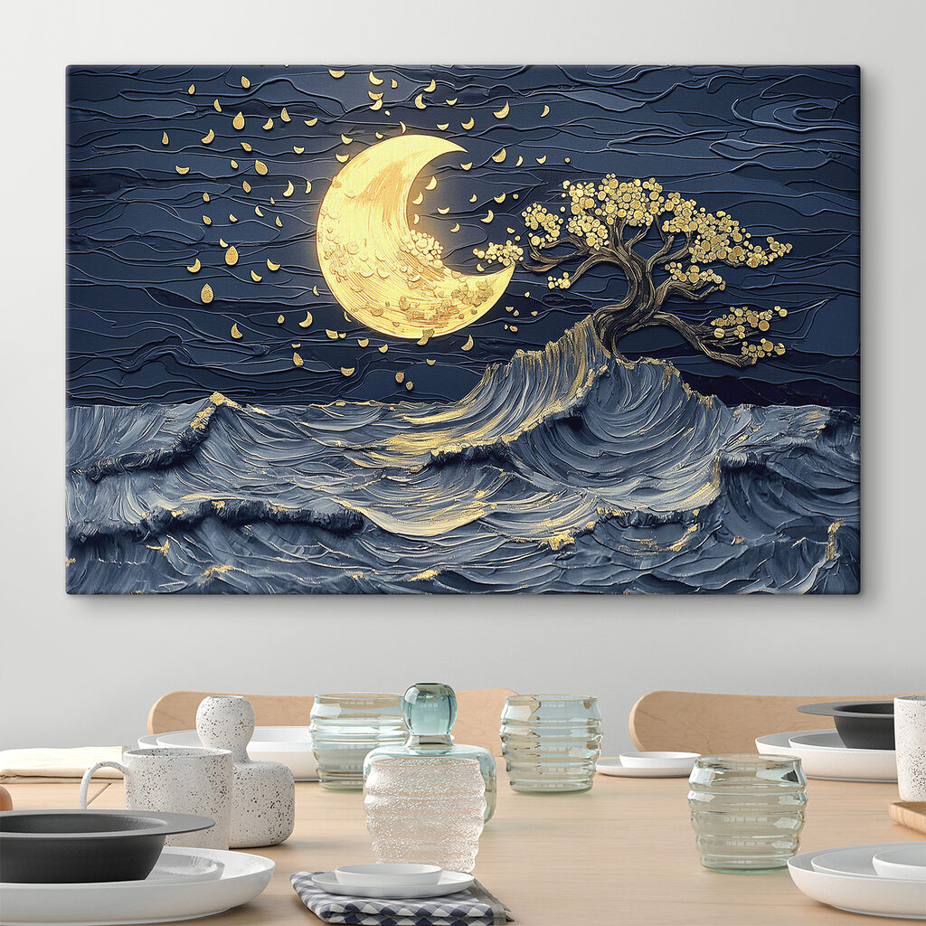 Arbre et vagues nocturnes — intérieur 1