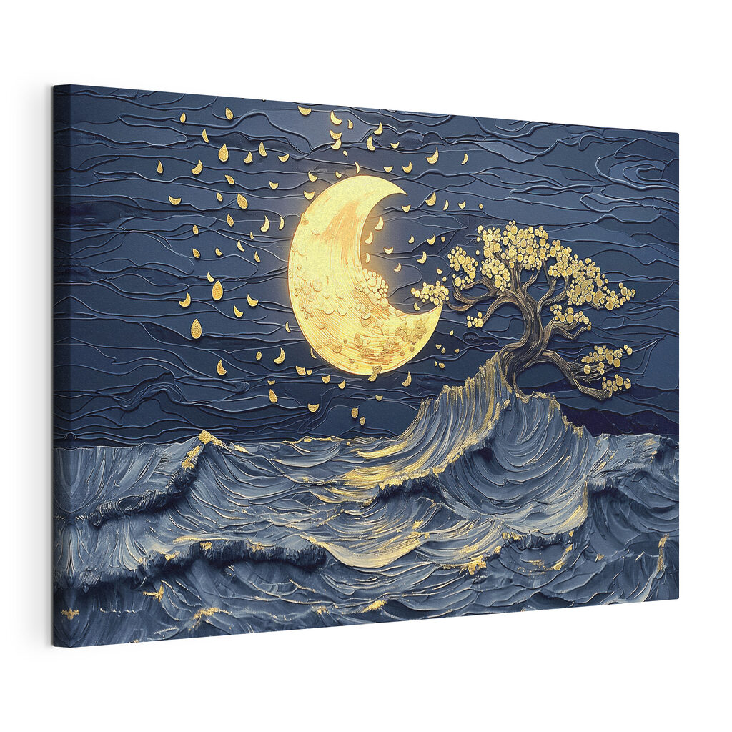 Arbre et vagues nocturnes — vue du produit