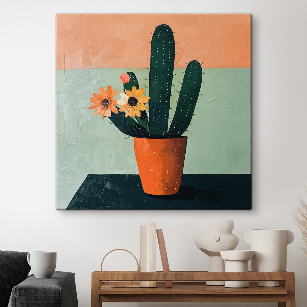 Cactus aux fleurs orange — intérieur 2