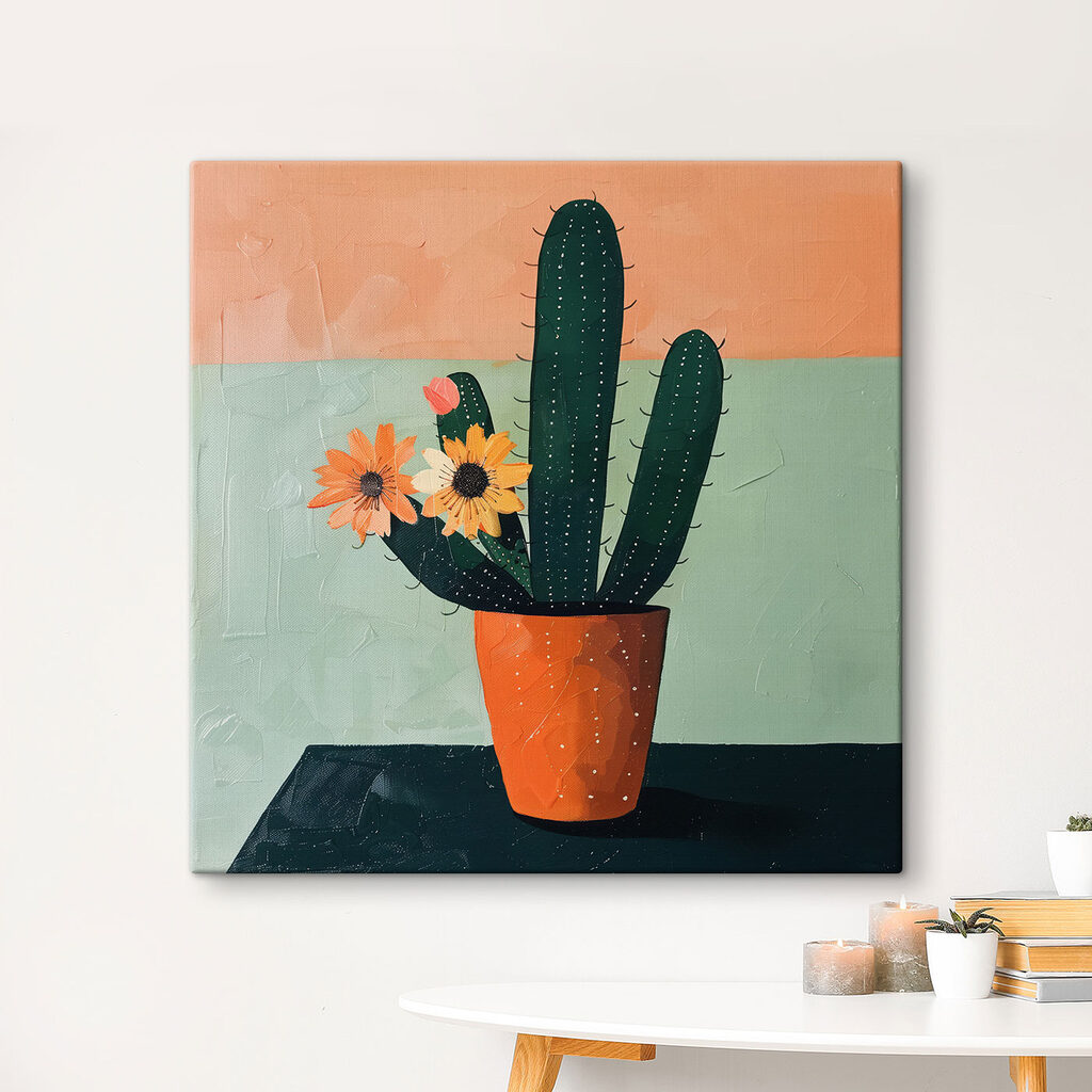 Cactus aux fleurs orange — intérieur 3