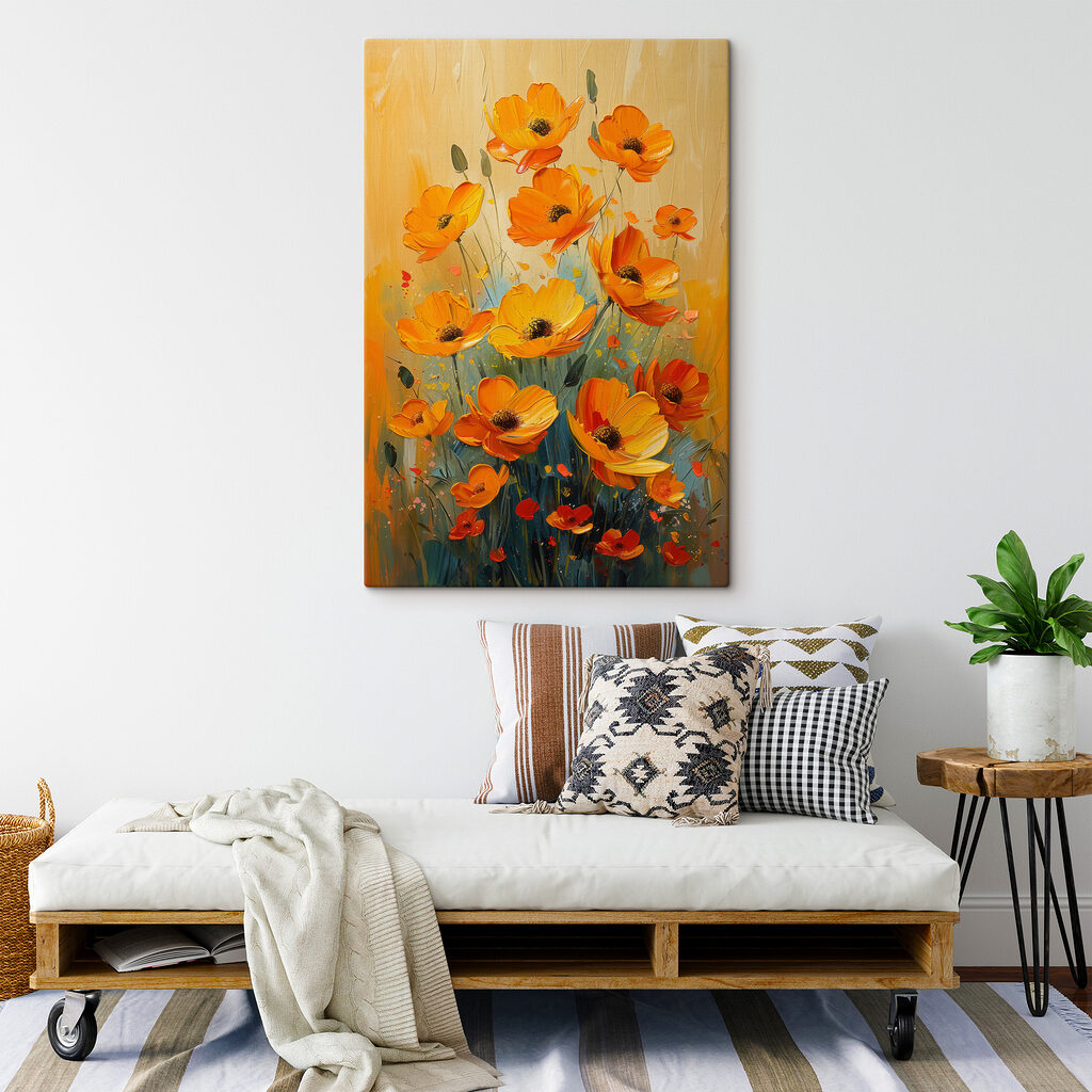 Fleurs orange, jaune soleil — intérieur 3