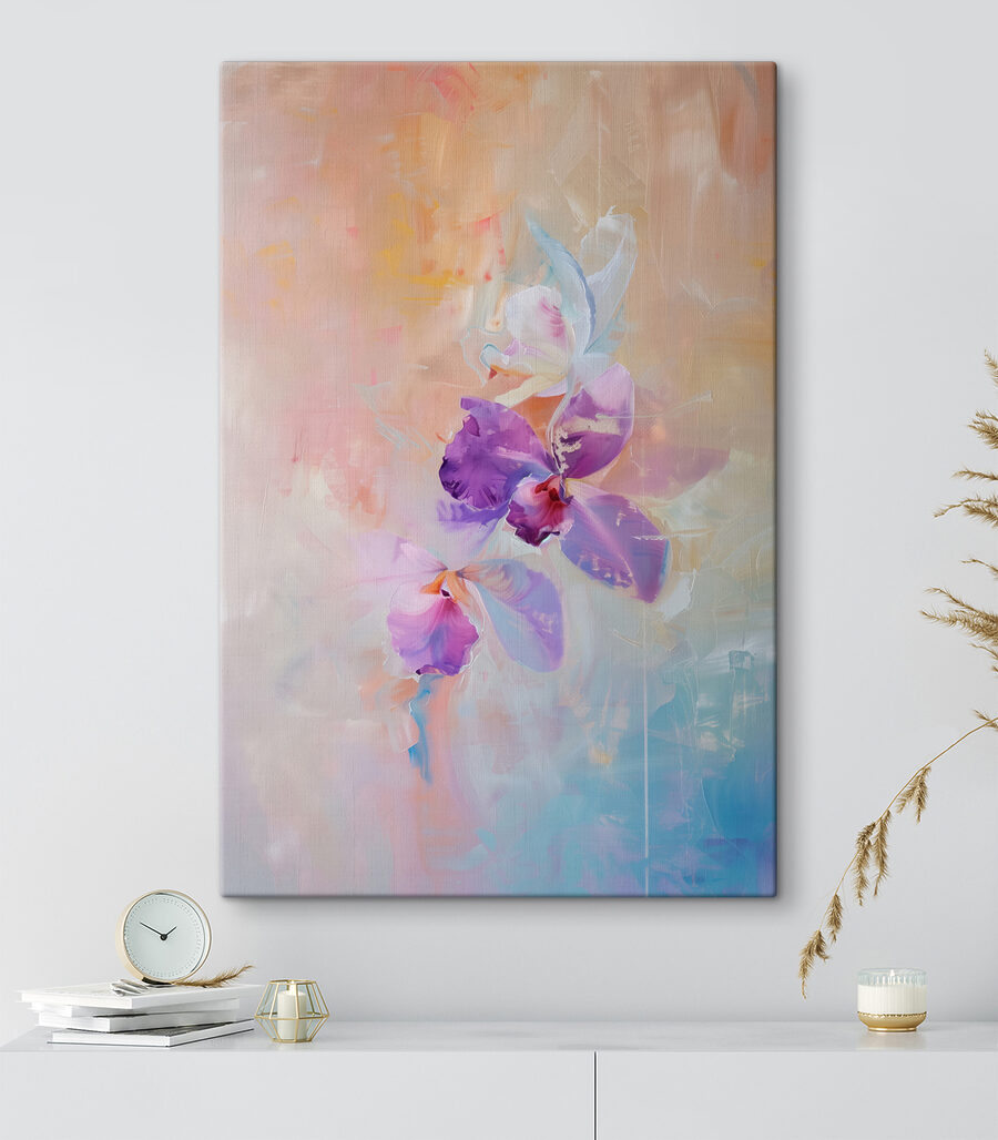 Orchidée en voile pastel — intérieur 1