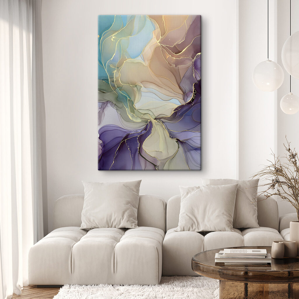 Lignes dorées sur lilas — intérieur 2