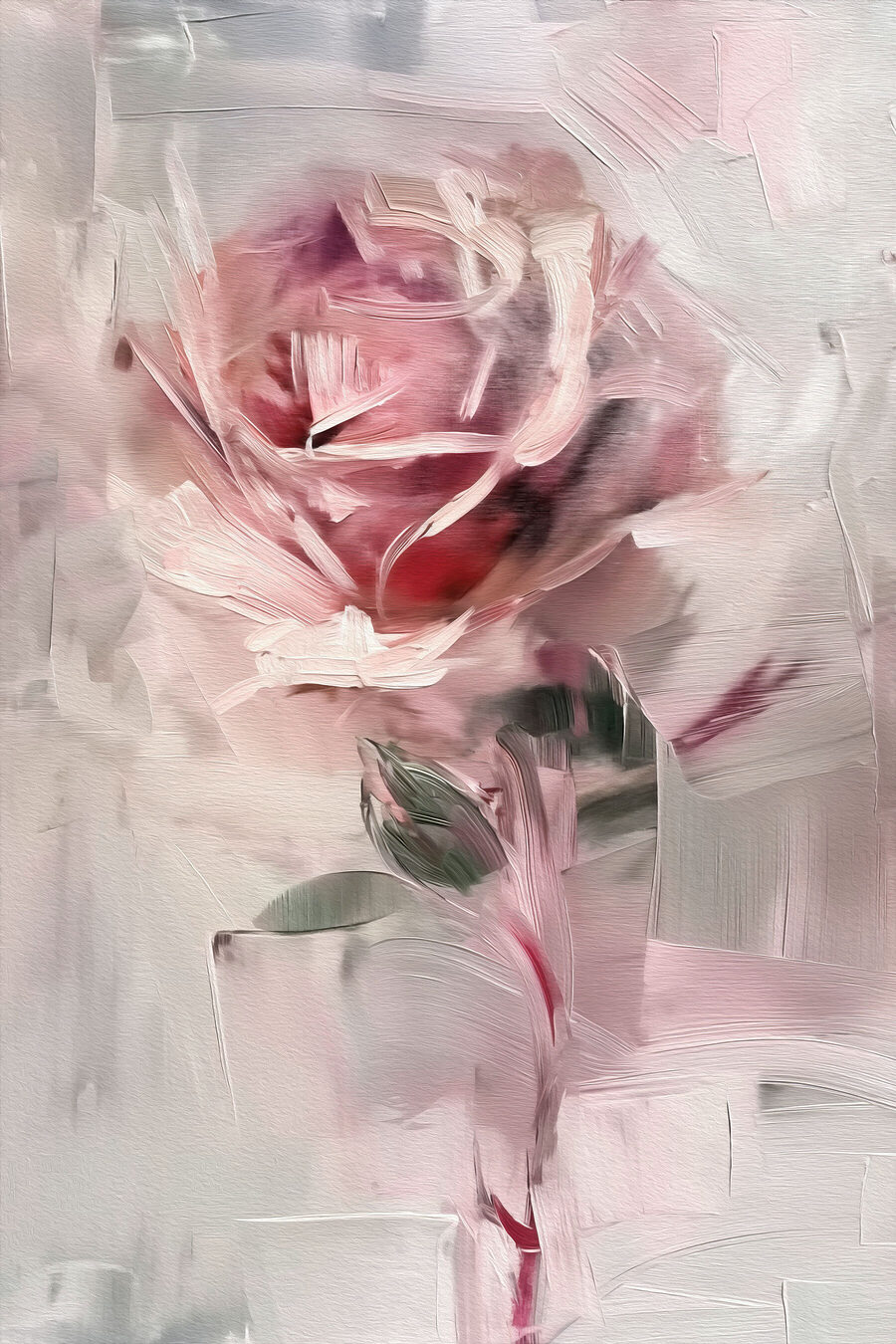 Rose parmi les aplats — motif complet