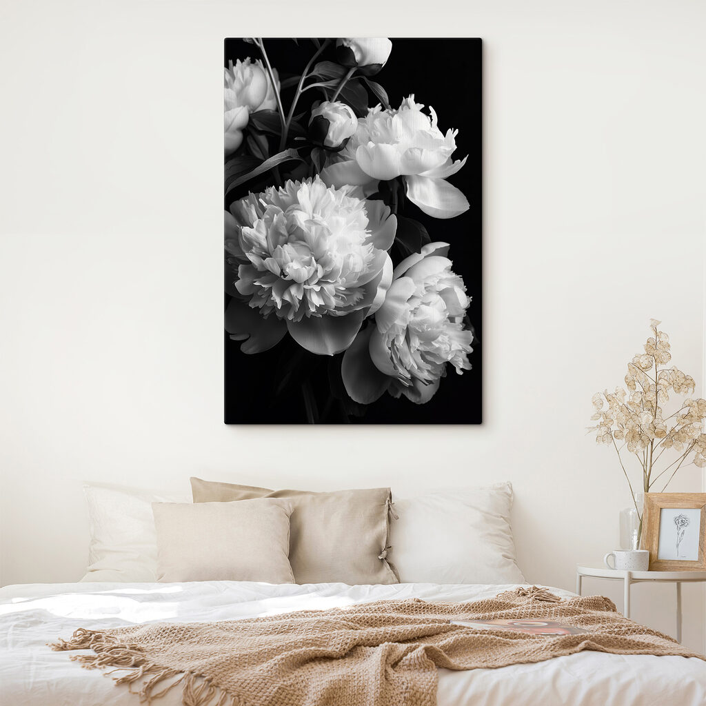 Pivoines noir et blanc — intérieur 2
