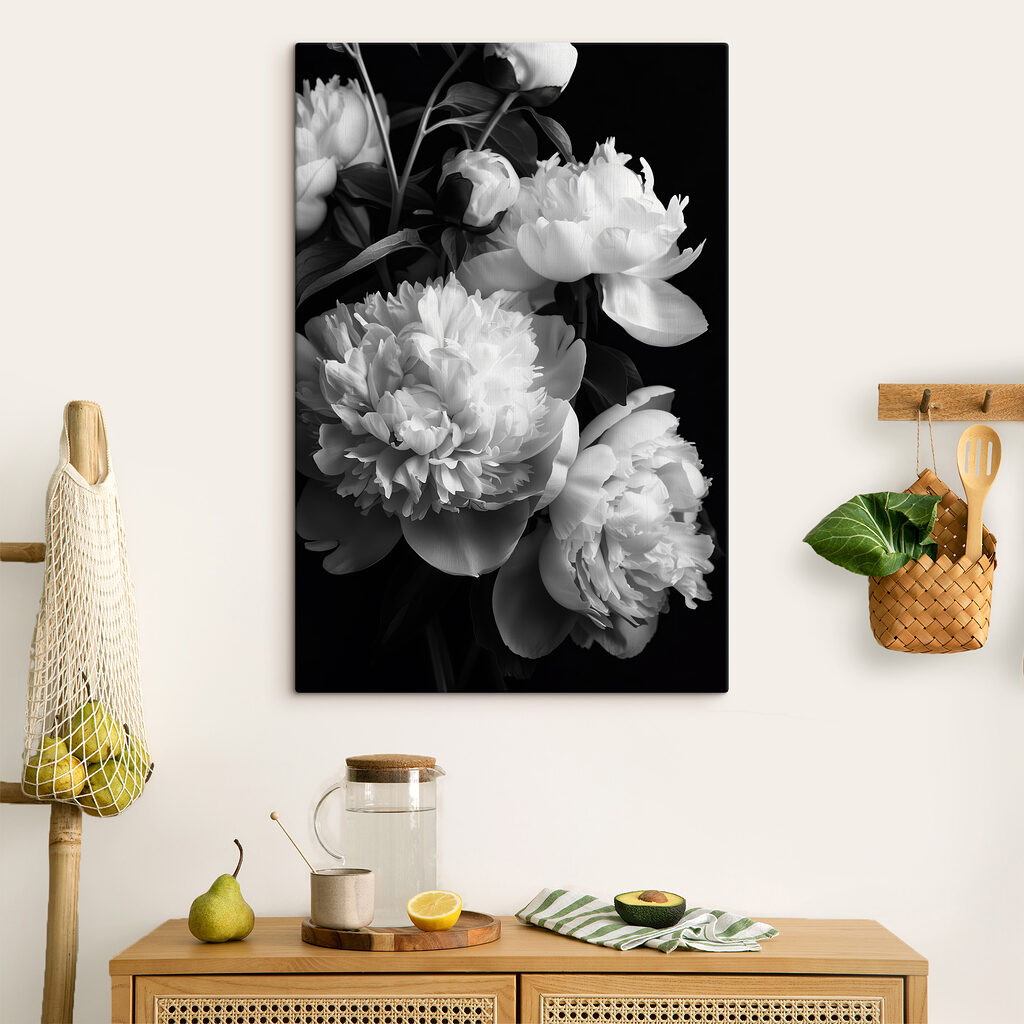 Pivoines noir et blanc — intérieur 1
