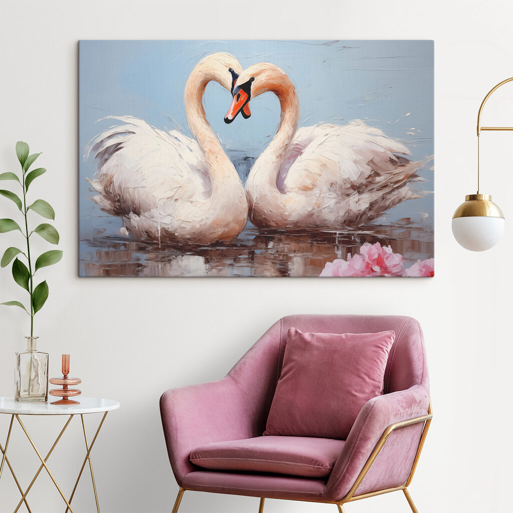 Deux cygnes en cœur — intérieur 1