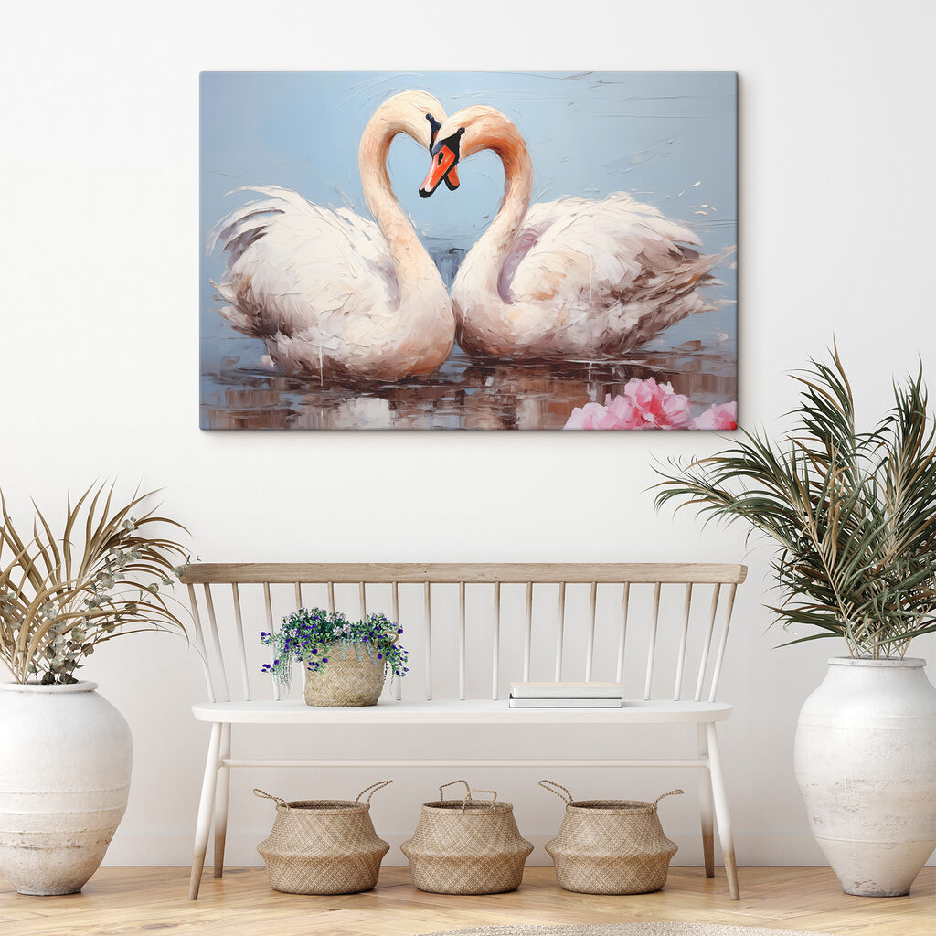 Deux cygnes en cœur — intérieur 2