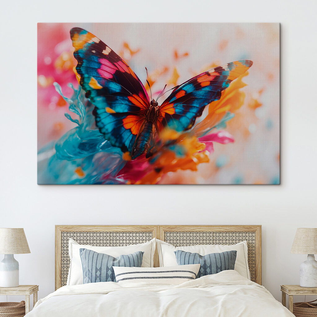 Papillon sur fond pastel — intérieur 2