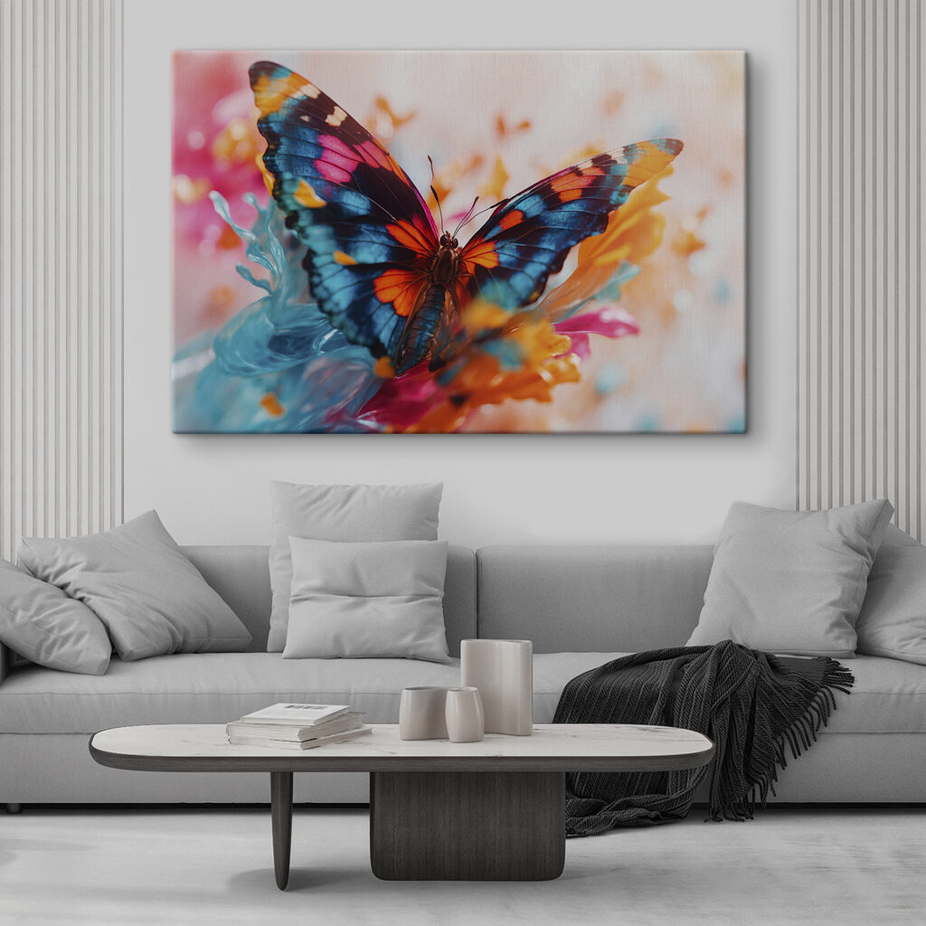 Papillon sur fond pastel — intérieur 3
