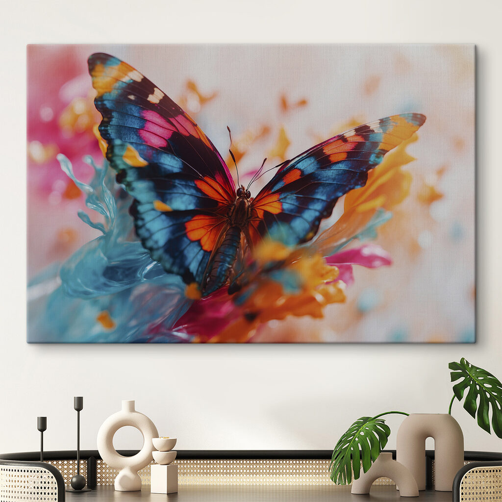 Papillon sur fond pastel — intérieur 1