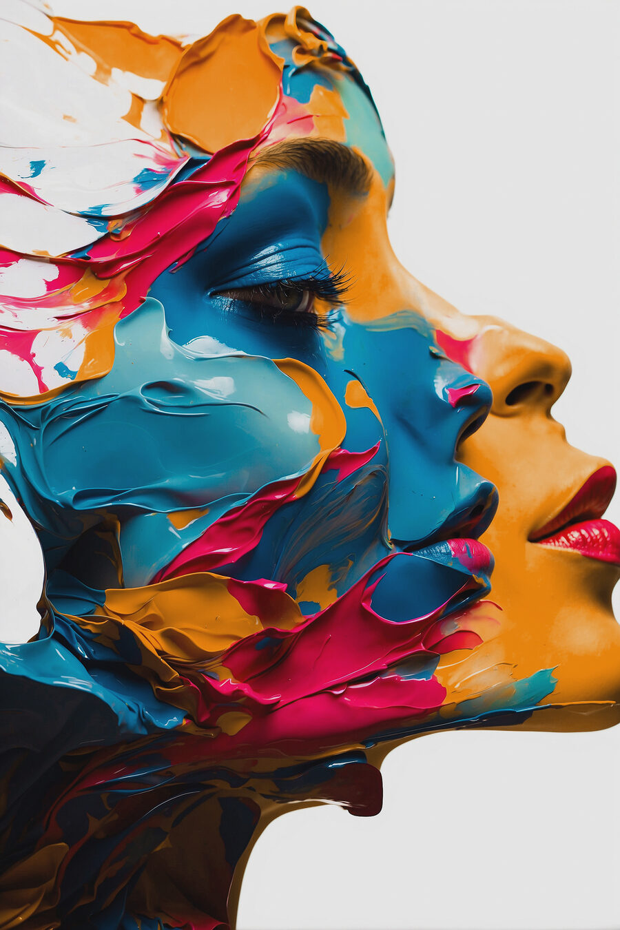 Profil aux couleurs franches — motif complet