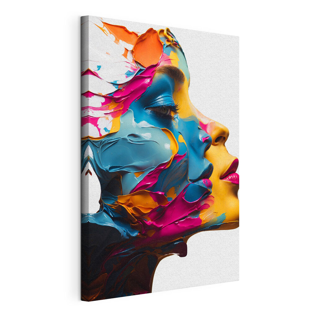 Profil aux couleurs franches, toile tendue et bord enveloppé