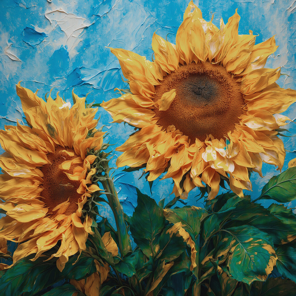 Tournesols sur bleu ciel — motif complet