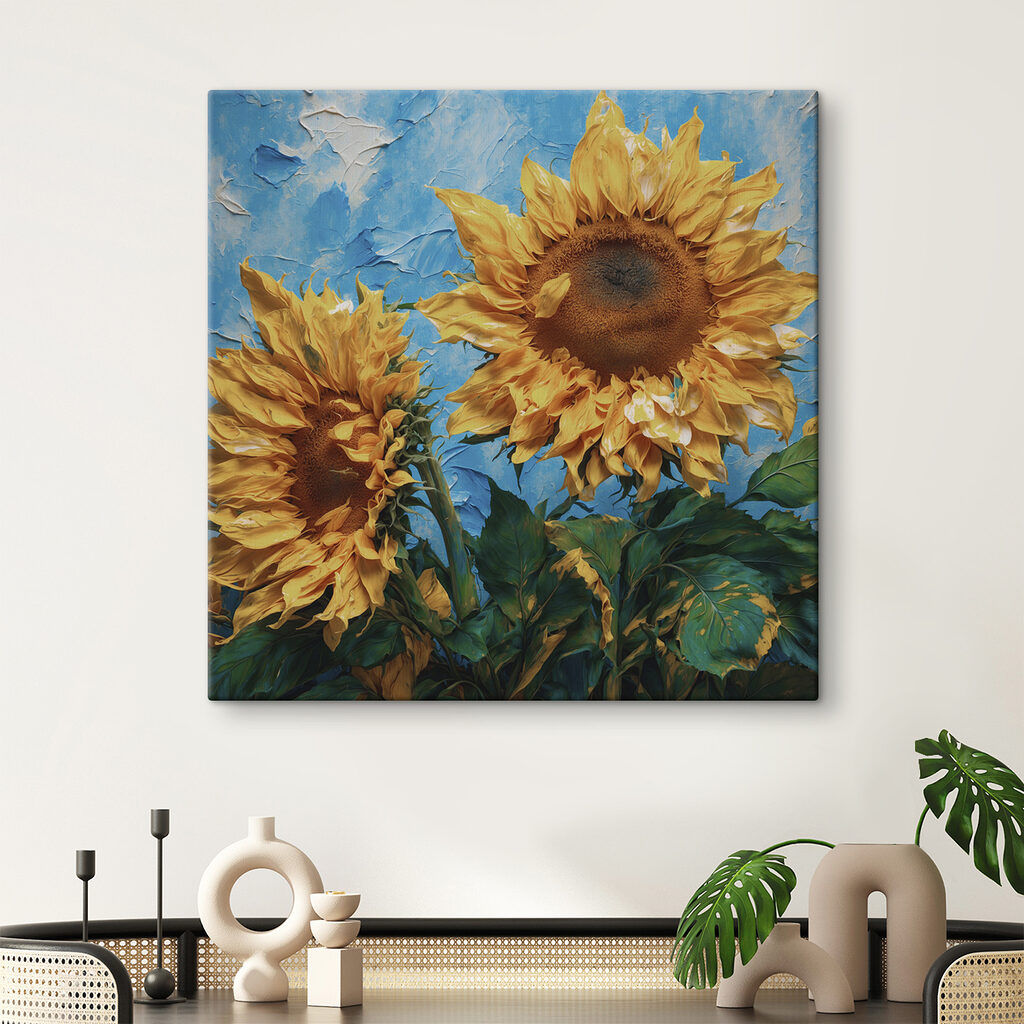 Tournesols sur bleu ciel — intérieur 2