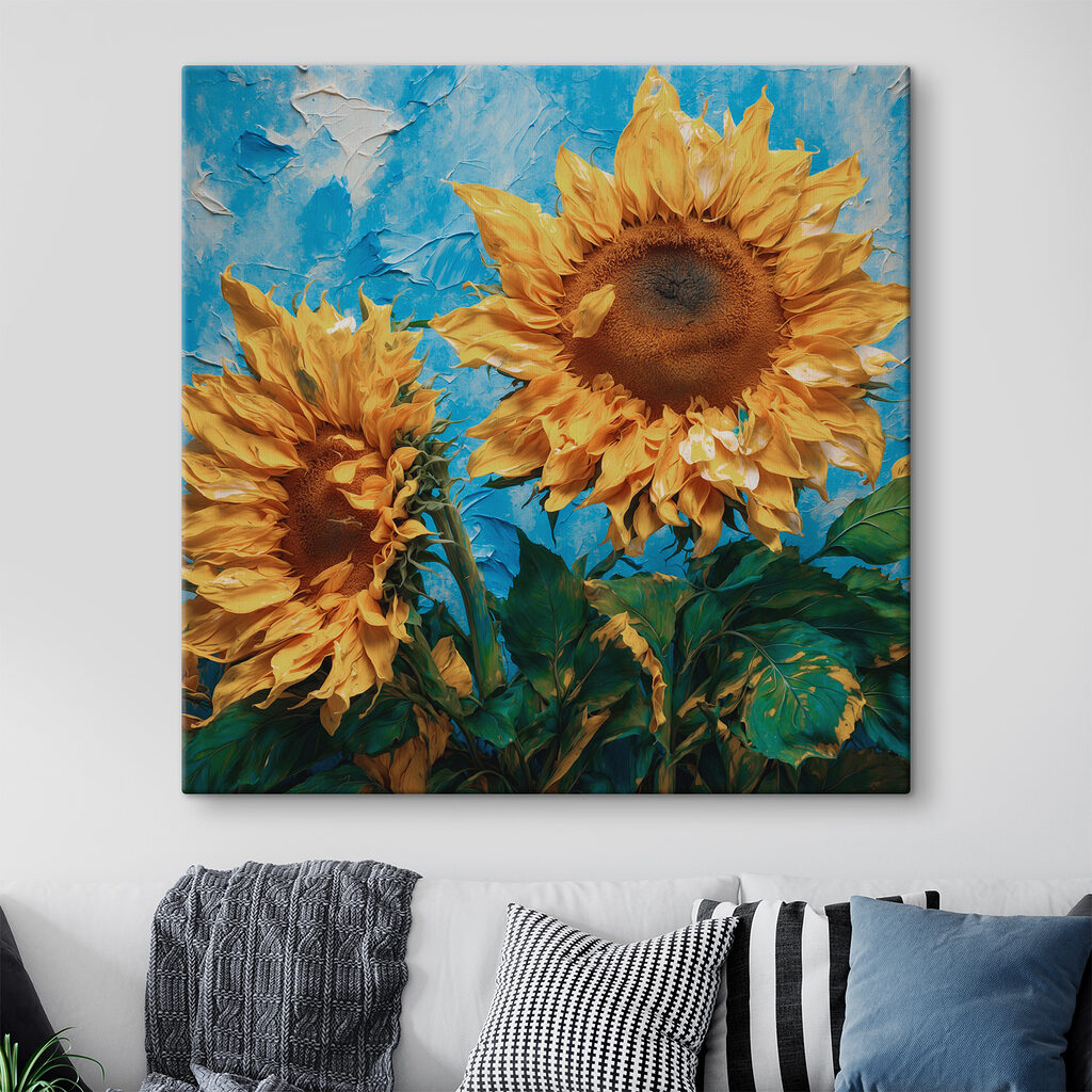 Tournesols sur bleu ciel — intérieur 1