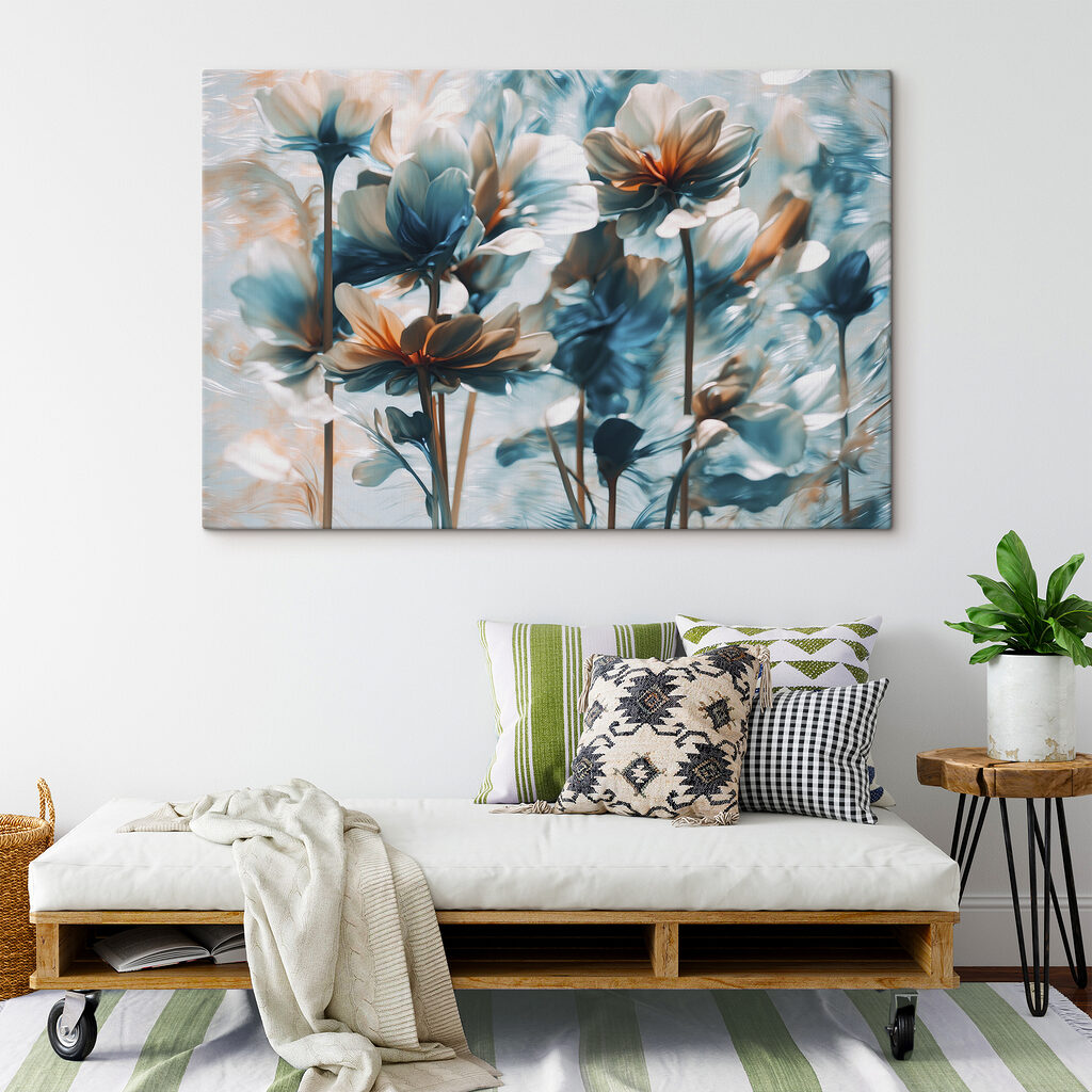 Fleurs bleues sur tiges — intérieur 2