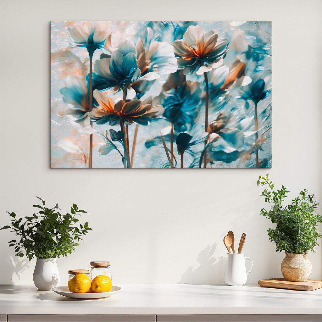 Fleurs bleues sur tiges — intérieur 3
