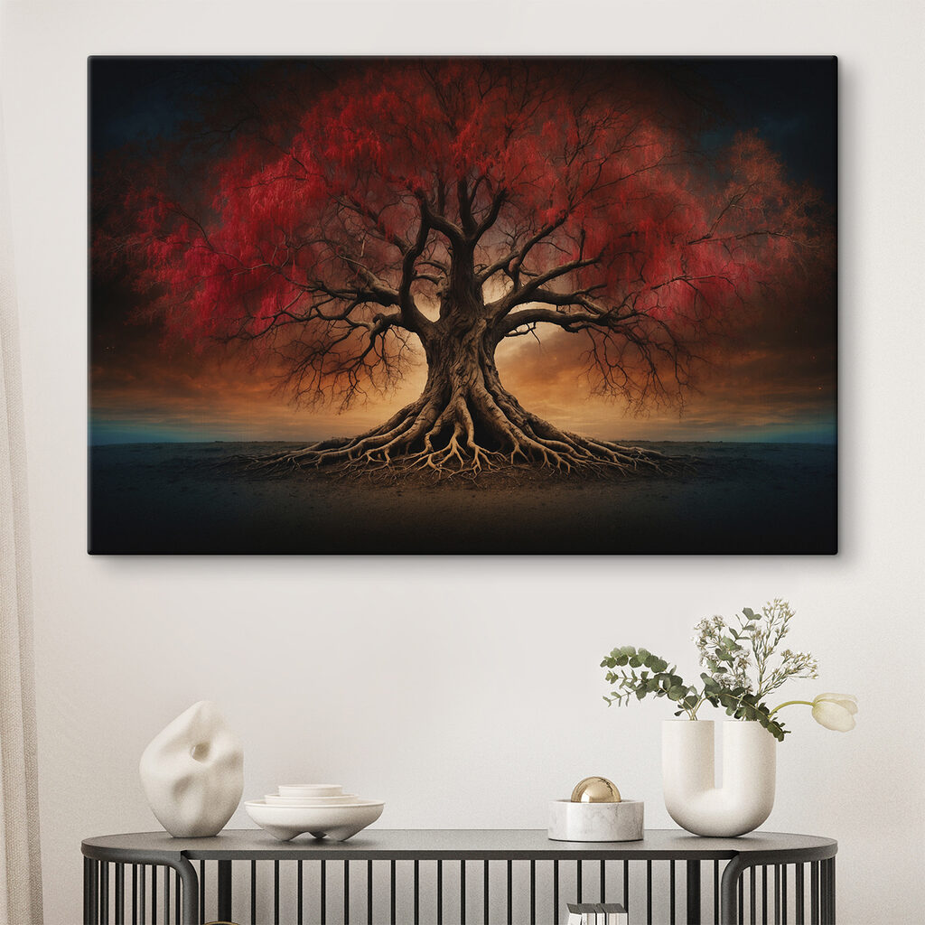 Arbre rouge enraciné — intérieur 1