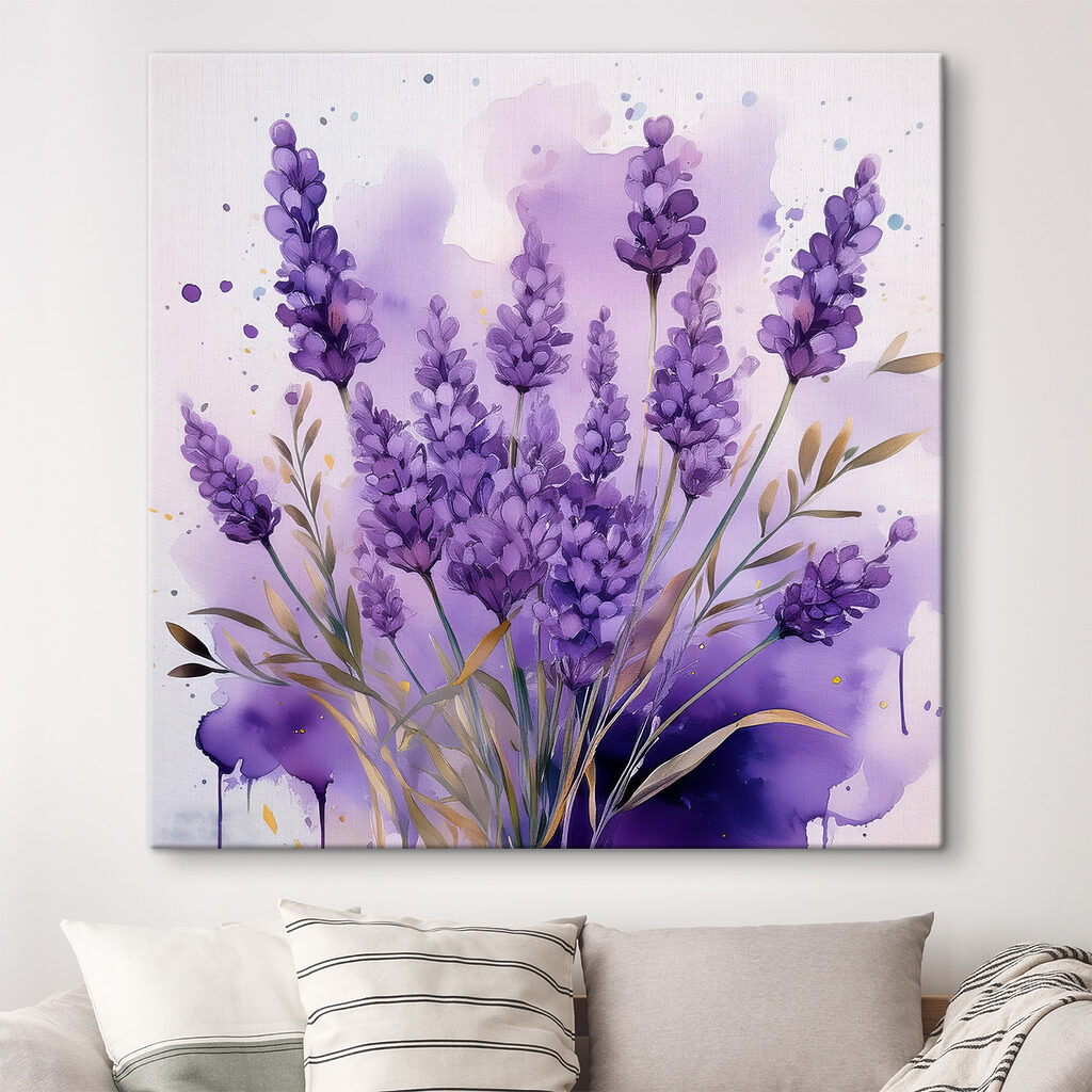 Lavande en aquarelle violette — intérieur 1