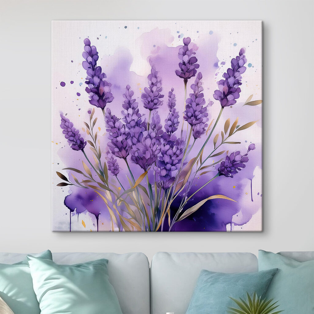 Lavande en aquarelle violette — intérieur 2