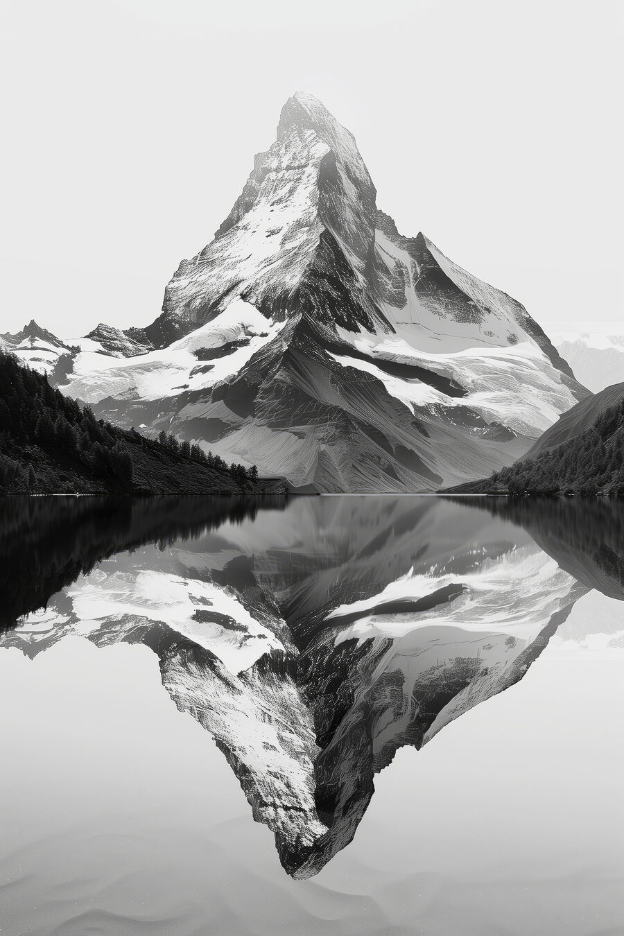 Montagne en miroir — motif complet