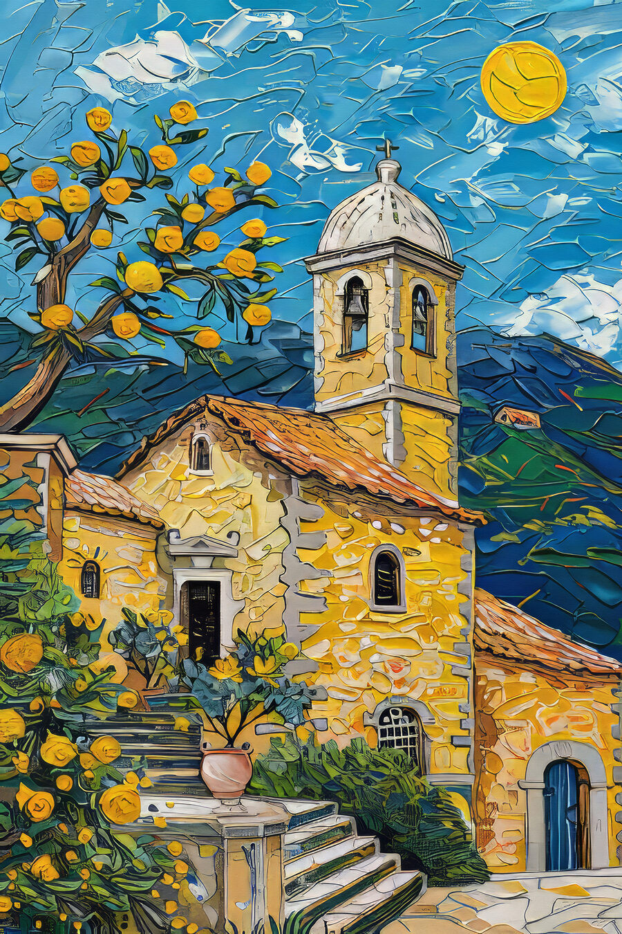 Chapelle peinte en jaune — motif complet