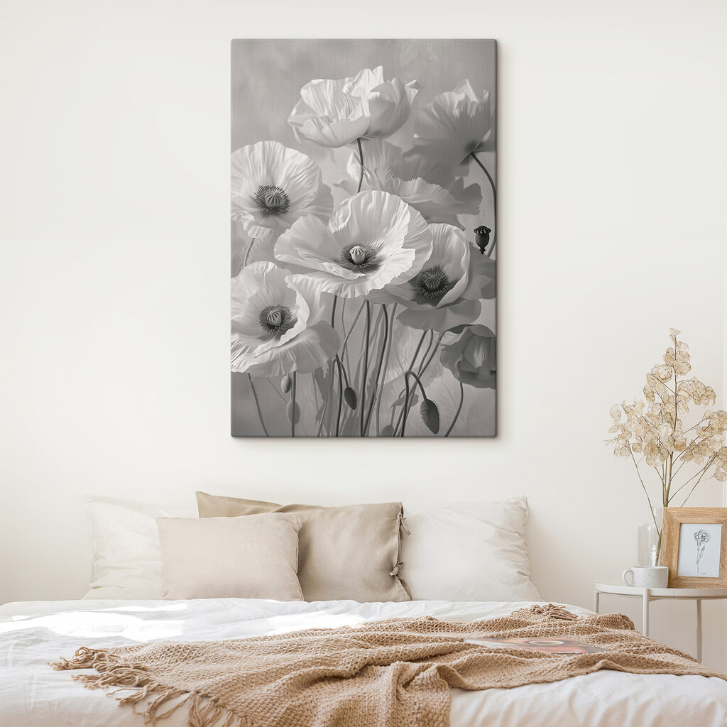 Pavots blancs sur gris — intérieur 2