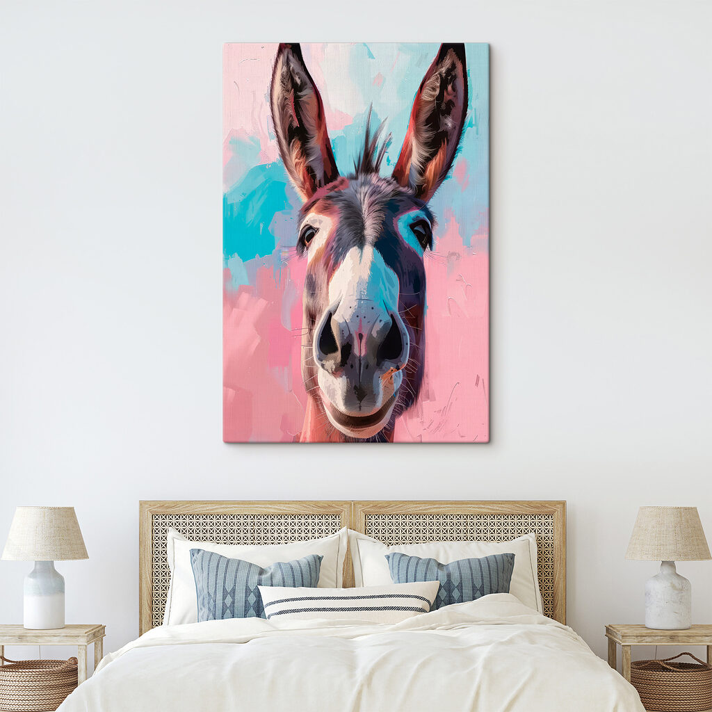 Âne sur fond rose — intérieur 2