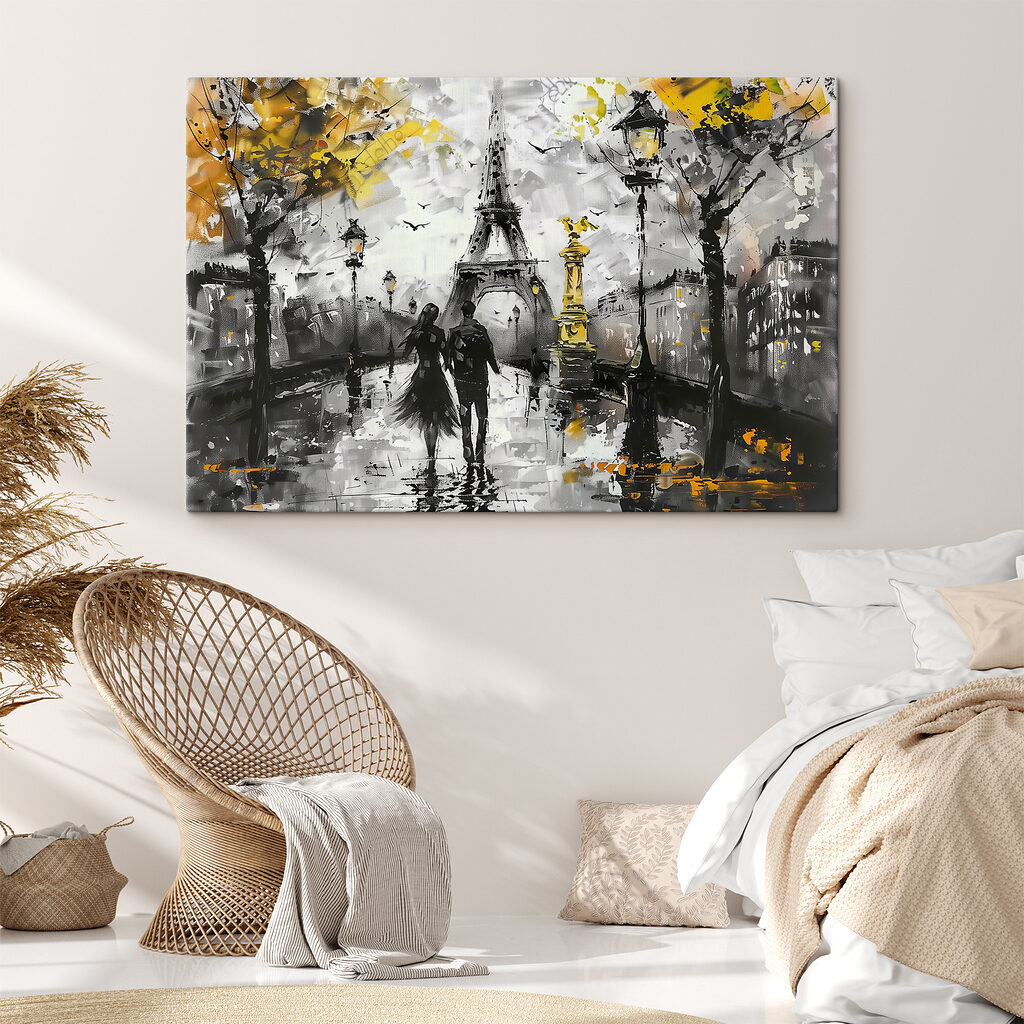 Paris aux feuilles jaunes dans un intérieur