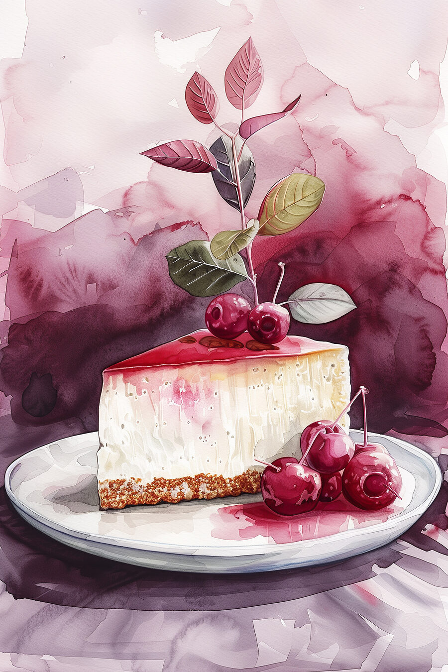 Cheesecake aux cerises — motif complet