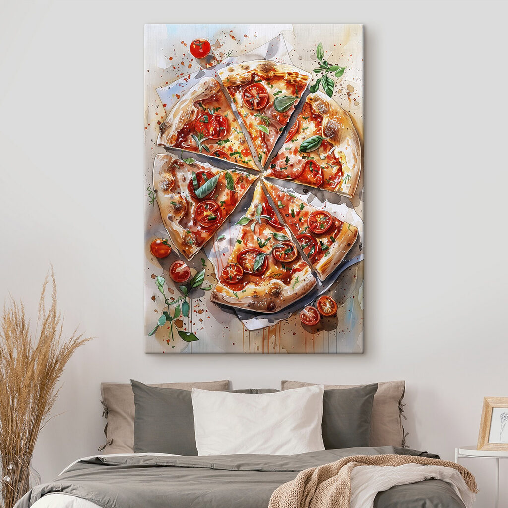 Pizza parmi les tomates — intérieur 4