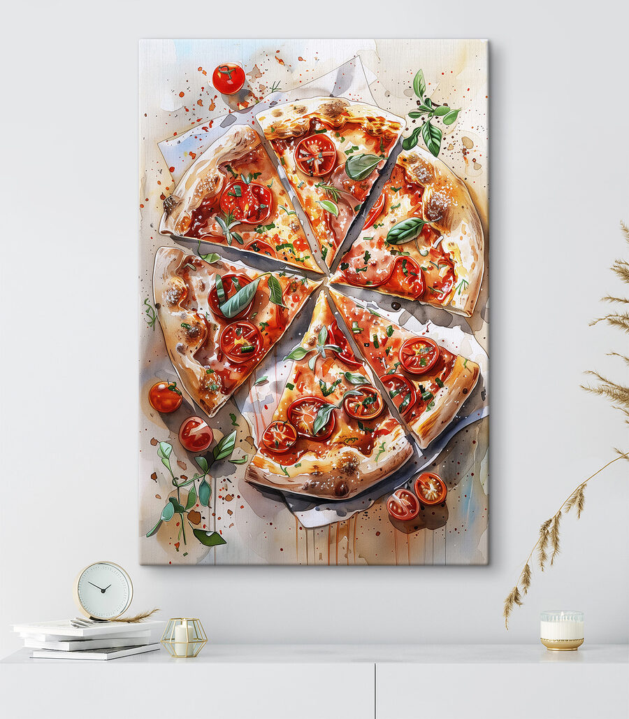 Pizza parmi les tomates — intérieur 3